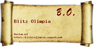 Blitz Olimpia névjegykártya